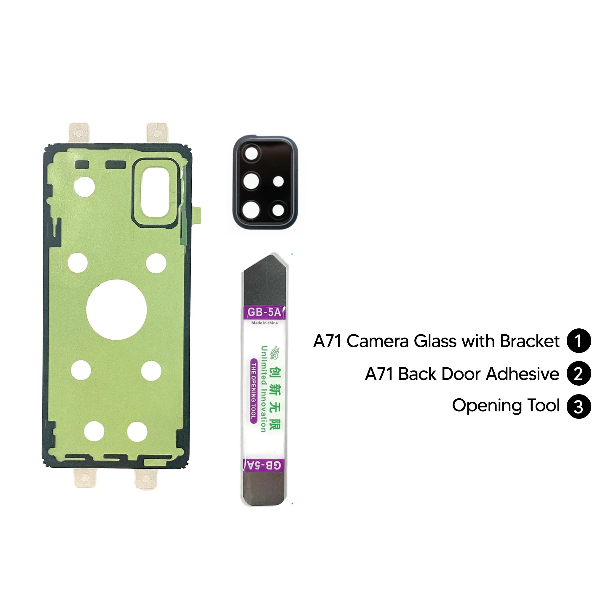 Samsung Galaxy A71 4G DIY Rear Camera Glass with Bracket Repair Kit - Image 2