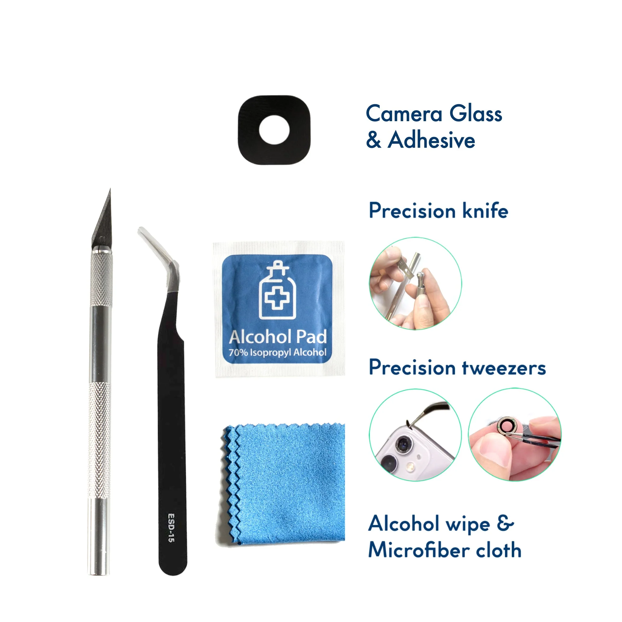 Samsung Galaxy S7 Edge DIY Rear Camera Glass Repair Kit - Image 3