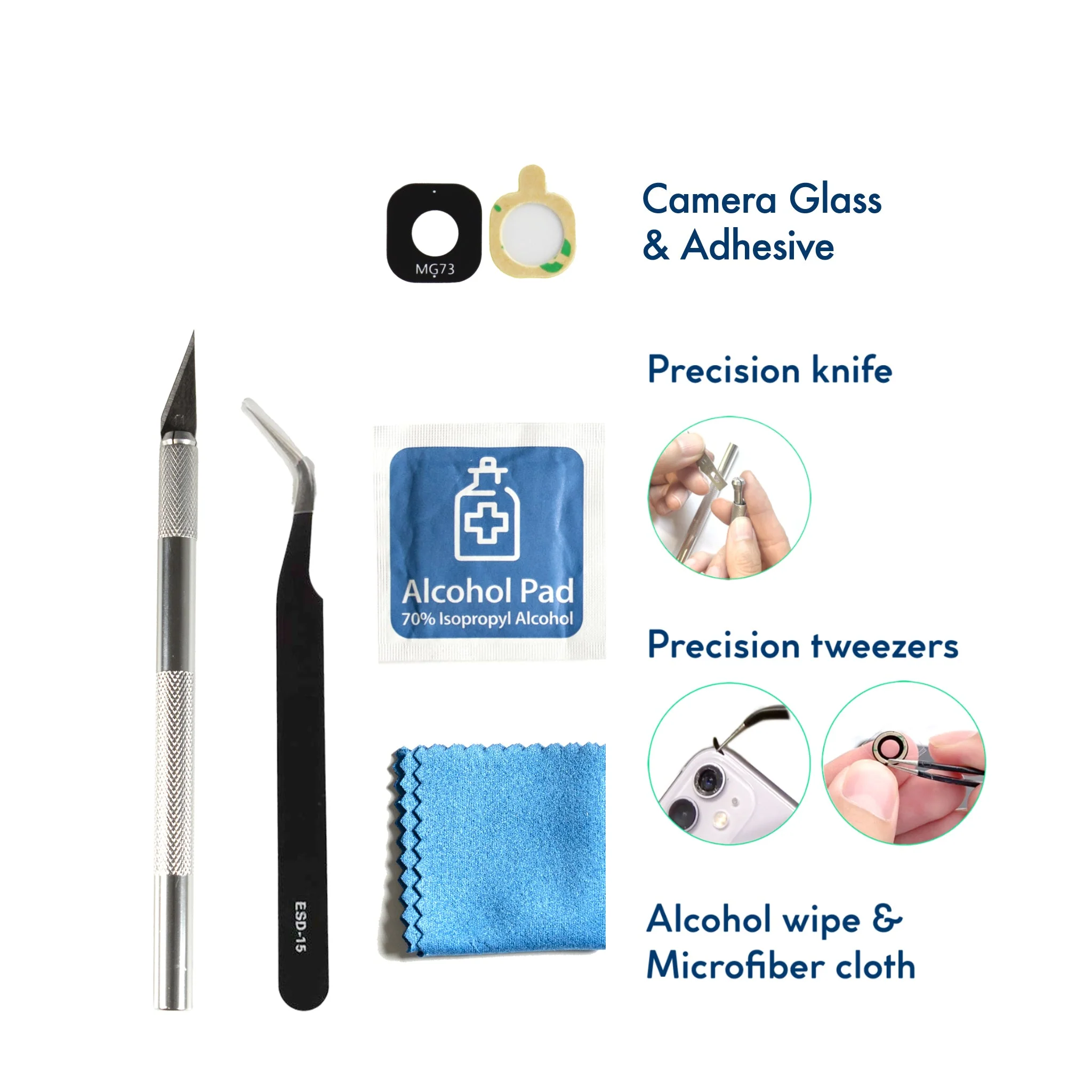 Samsung Galaxy S8 Plus DIY Rear Camera Glass Repair Kit - Image 3