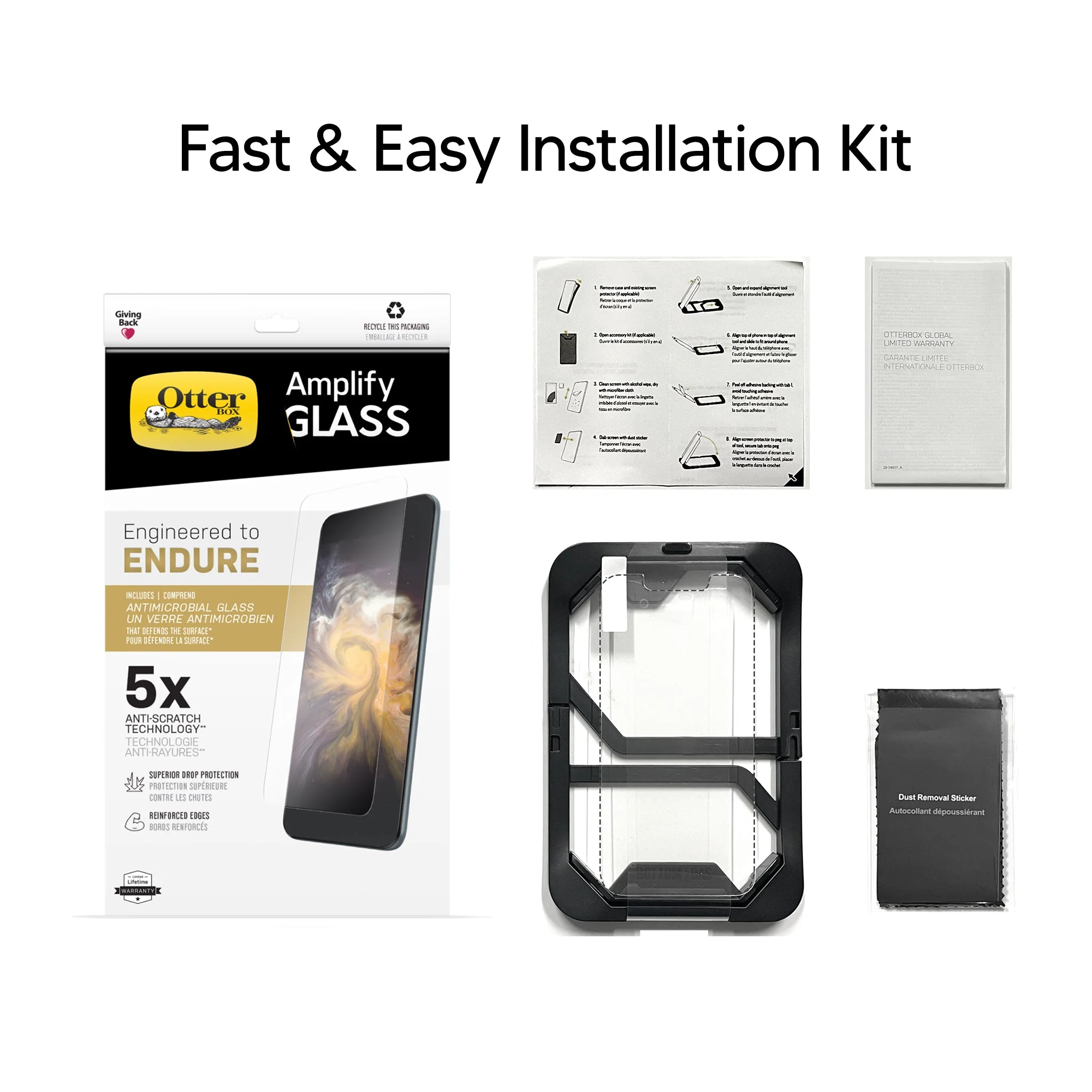 iPhone 13 mini Glass Screen Protector Installation Kit - OtterBox Amplify Glass - Image 2