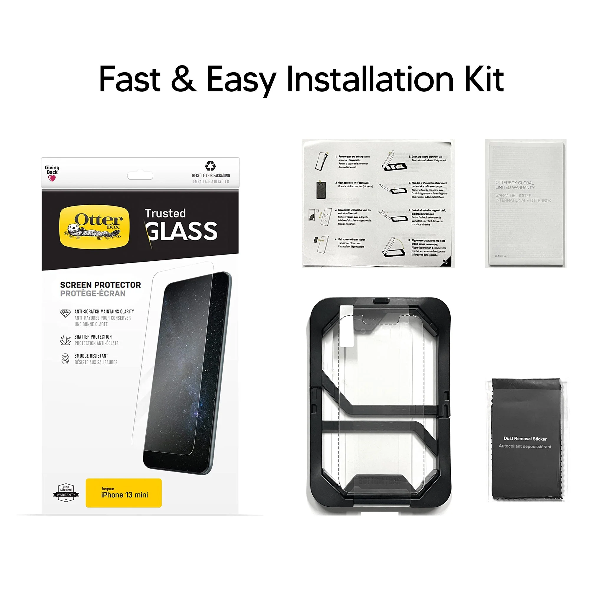 iPhone 13 mini Glass Screen Protector Installation Kit - OtterBox Trusted Glass - Image 2