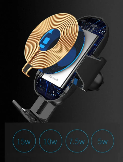 Pisen Phone Car Holder - Wireless 15w Fast Charger - Image 3
