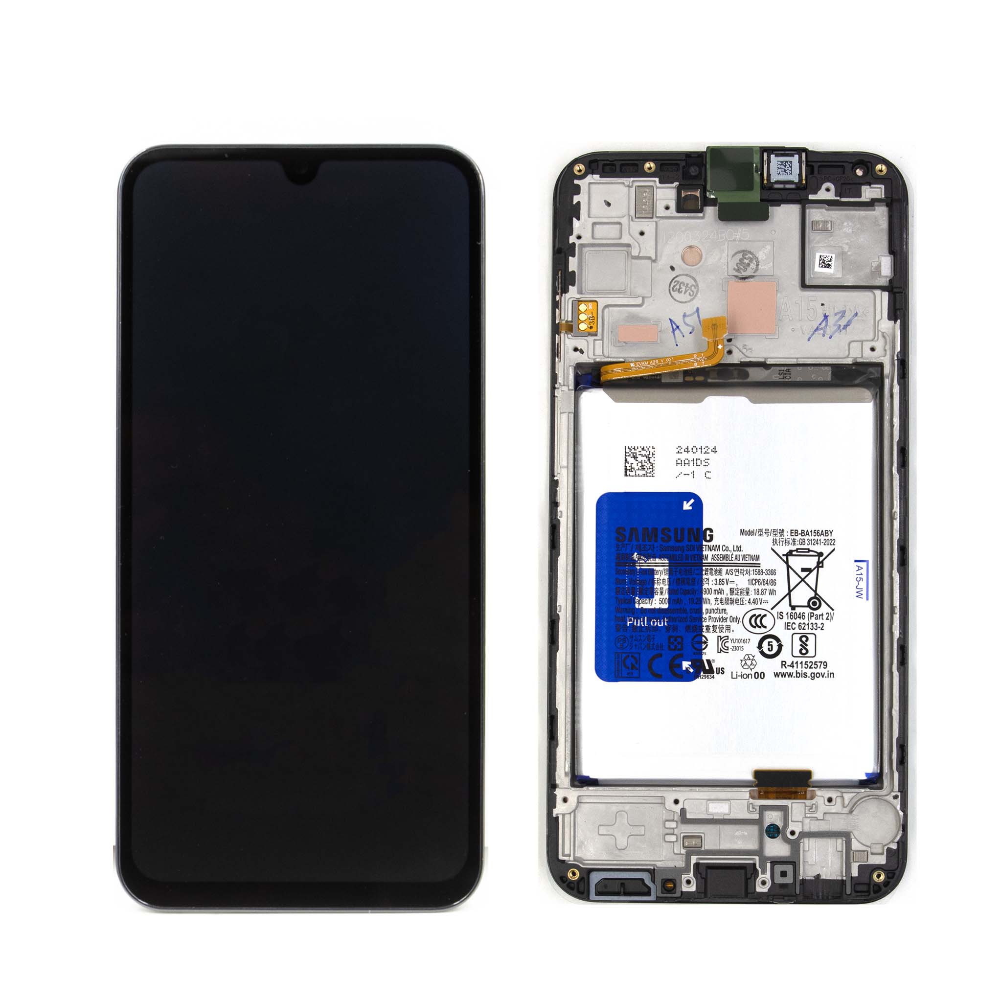 Samsung Galaxy A15 Replacement LCD Screen with Frame - Genuine (No Battery) - Image 2