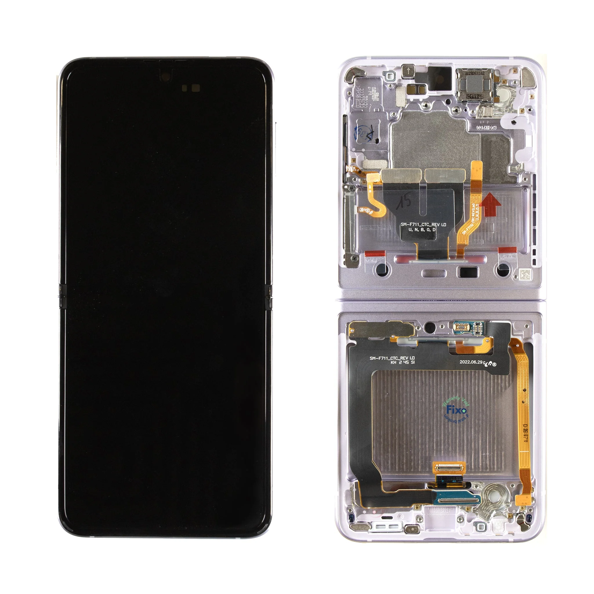 Samsung Galaxy Z Flip3 5G Replacement LCD Glass Screen with Frame - Image 2