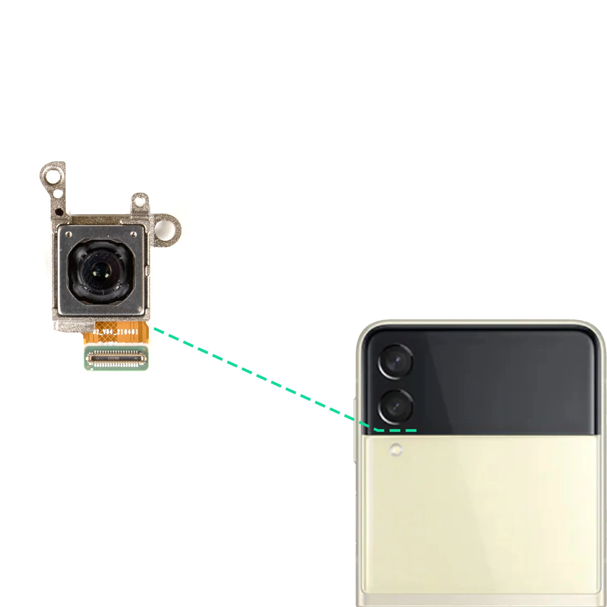 Samsung Galaxy Z Flip3 5G Replacement Rear Camera Module - Image 2
