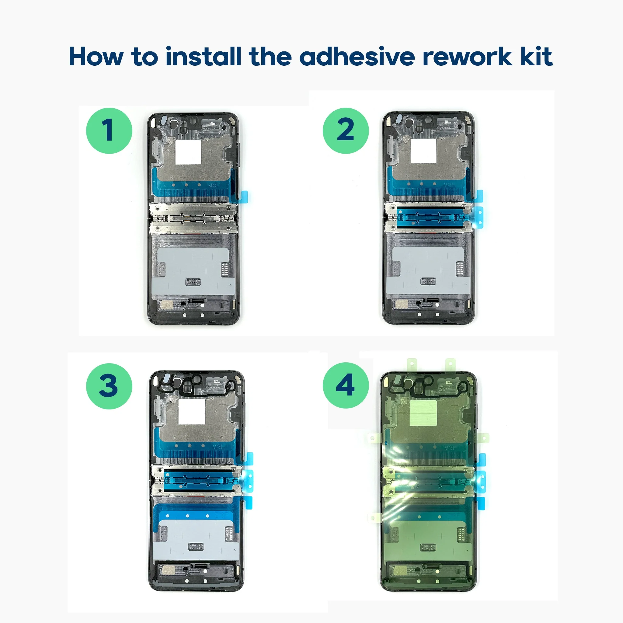 Samsung Galaxy Z Flip5 OLED Screen Display Rework Adhesive Kit - Genuine - Image 3